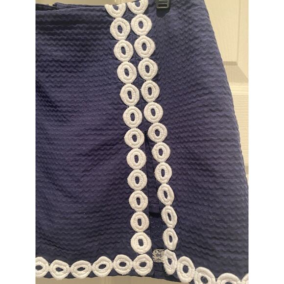 Lilly Pulitzer Skort Womens Navy Blue Lenore Lace Trim Mini Skirt Shorts - Picture 2 of 6